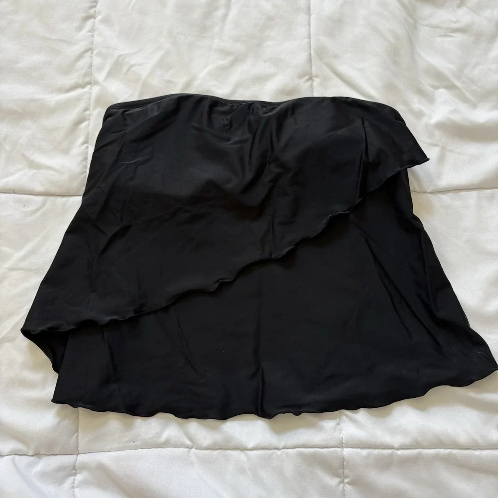 Womens Tankini Top Bikini Bandeau Black Summer Beach Womens Large Quiet Luxury